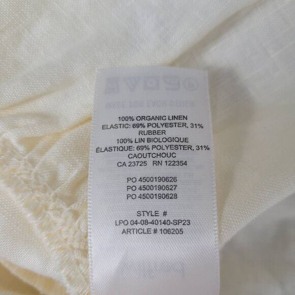 Aritzia Wilfred Tempest Organic Linen Smocked Mini Dress Sz S Tapioca Yellow - Picture 6 of 11